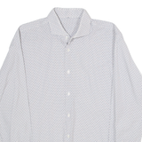 Mens Shirt Blue Spotted Long Sleeve L