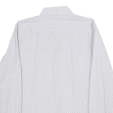 Mens Shirt Blue Spotted Long Sleeve L