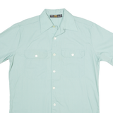 HOBI Mens Plain Shirt Green 90s M