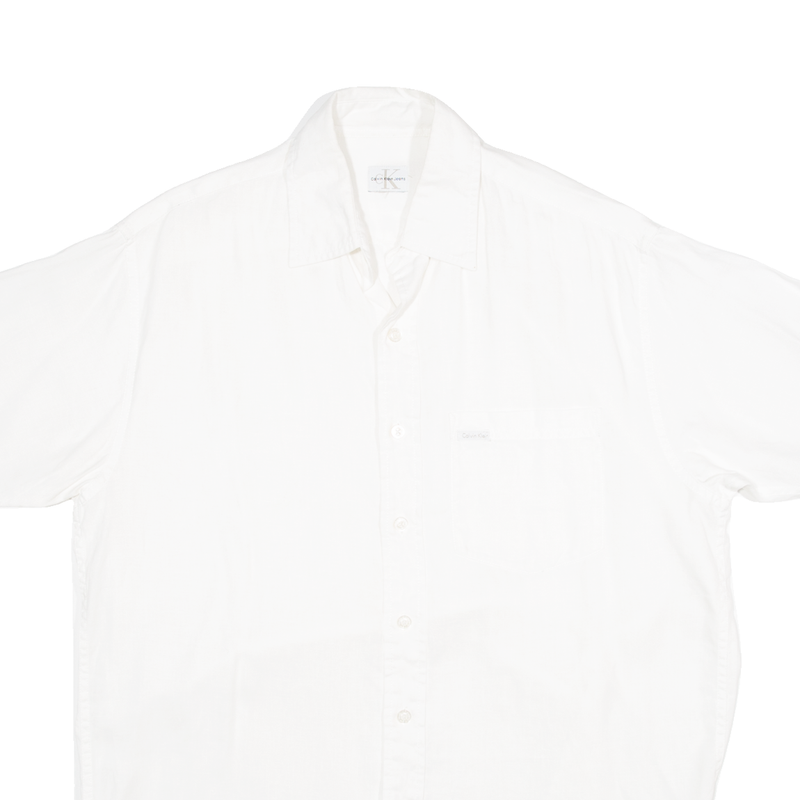 CALVIN KLEIN JEANS Mens Plain Shirt White S