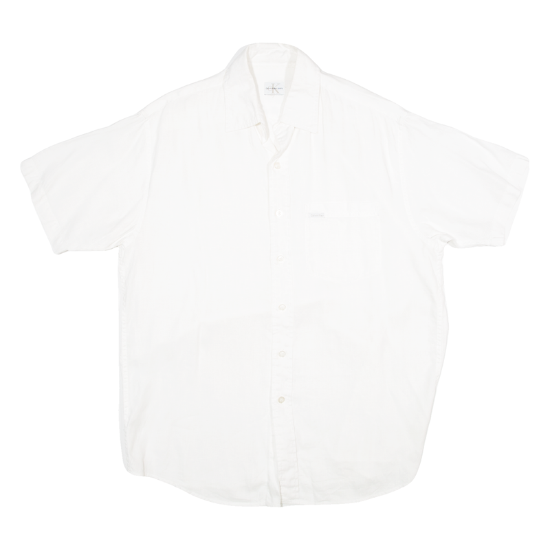 CALVIN KLEIN JEANS Mens Plain Shirt White S