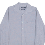 NAUTICA Slim Fit Mens Shirt Blue Check Long Sleeve M