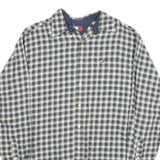 TOMMY HILFIGER Mens Shirt Blue Plaid Long Sleeve L