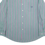 CHAPS Mens Shirt Green Striped Long Sleeve XL