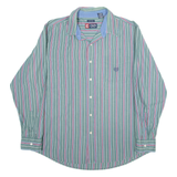 CHAPS Mens Shirt Green Striped Long Sleeve XL
