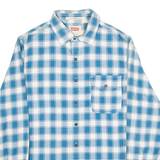 LEVI'S Standard Fit Mens Shirt Blue Check Long Sleeve S