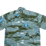 LOUNGE Mens Heavy Shirt Blue 90s Crazy Pattern 2XL