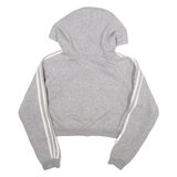 ADIDAS Womens Grey Hoodie Full Zip UK 10