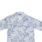 H.E.R Mens Shirt Blue Crazy Pattern L
