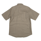 Mens Plain Shirt Brown M