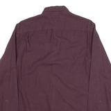 TOMMY HILFIGER New York Fit Mens Plain Shirt Maroon Long Sleeve M