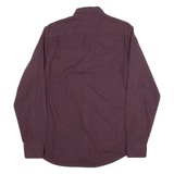TOMMY HILFIGER New York Fit Mens Plain Shirt Maroon Long Sleeve M