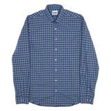 CALVIN KLEIN Slim Fit Mens Shirt Blue Check Long Sleeve M