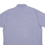 TOMMY HILFIGER Classic Fit Mens Shirt Blue Striped Long Sleeve XL