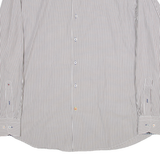 TOMMY HILFIGER Slim Fit Mens Shirt Grey Striped Long Sleeve XL