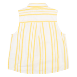 SUPERDRY Womens Shirt Yellow Striped Sleeveless UK 12
