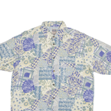 RIFLE Mens Shirt Blue 90s Crazy Pattern L