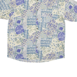 RIFLE Mens Shirt Blue 90s Crazy Pattern L