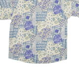 RIFLE Mens Shirt Blue 90s Crazy Pattern L
