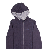 THE NORTH FACE Womens Fleece Jacket Purple Knit Hooded S
