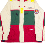 TOMMY HILFIGER Sailing Gear Mens Coat Cream 90s Hooded Colourblock 2XL