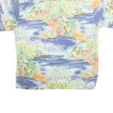 KONA KAI Mens Hawaiian Shirt Blue Crazy Pattern XL