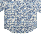 UNTIED Mens Hawaiian Shirt Blue Crazy Pattern XL