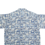 UNTIED Mens Hawaiian Shirt Blue Crazy Pattern XL