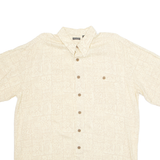NORTHCREST Mens Hawaiian Shirt Cream Crazy Pattern XL