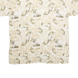 FELDINI Mens Hawaiian Shirt Beige Crazy Pattern L