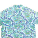 ST JOHN'S BAY Mens Hawaiian Shirt Blue Crazy Pattern L