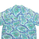 ST JOHN'S BAY Mens Hawaiian Shirt Blue Crazy Pattern L