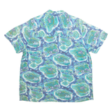 ST JOHN'S BAY Mens Hawaiian Shirt Blue Crazy Pattern L