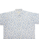 COOKE STREET Mens Hawaiian Shirt Blue Floral XL
