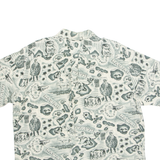 LANDS END Mens Hawaiian Shirt Blue Crazy Pattern XL