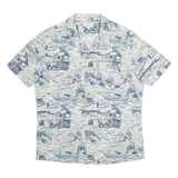 CROFT & BARROW Mens Shirt Blue Crazy Pattern M