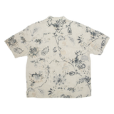 BARACUTA Mens Hawaiian Shirt Grey Floral L