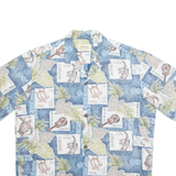 ROYAL Mens Hawaiian Shirt Blue Crazy Pattern L