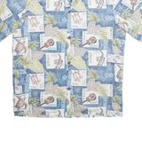 ROYAL Mens Hawaiian Shirt Blue Crazy Pattern L