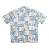 ROYAL Mens Hawaiian Shirt Blue Crazy Pattern L