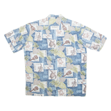 ROYAL Mens Hawaiian Shirt Blue Crazy Pattern L