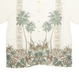CROFT & BARROW Mens Hawaiian Shirt White Crazy Pattern XL