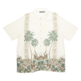 CROFT & BARROW Mens Hawaiian Shirt White Crazy Pattern XL