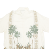 CROFT & BARROW Mens Hawaiian Shirt White Crazy Pattern XL