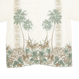CROFT & BARROW Mens Hawaiian Shirt White Crazy Pattern XL