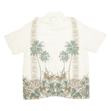 CROFT & BARROW Mens Hawaiian Shirt White Crazy Pattern XL