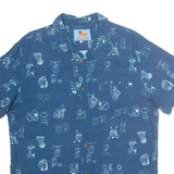 BALL BEACHWEAR Mens Shirt Blue Crazy Pattern L