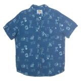 BALL BEACHWEAR Mens Shirt Blue Crazy Pattern L