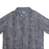 CAMPIA Mens Hawaiian Shirt Grey Floral XL