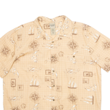 SCANDIA WOODS Mens Hawaiian Shirt Brown Crazy Pattern XL